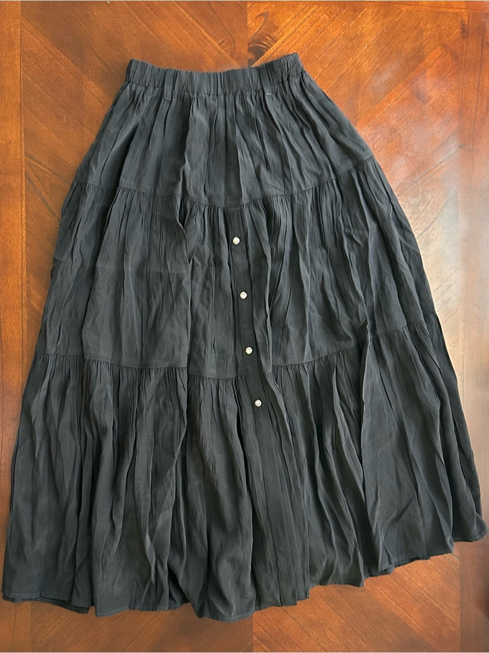 Vintage Desert West by Sherry Holt Black Prairie Maxi Skirt - One Size Fits All